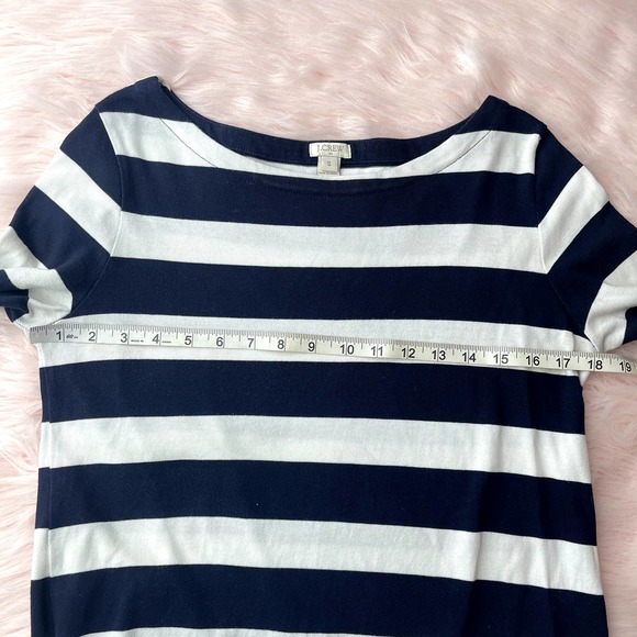 J. CREW 100% Cotton Striped Dress in Navy & White - Size Small - Picture 8 of 10